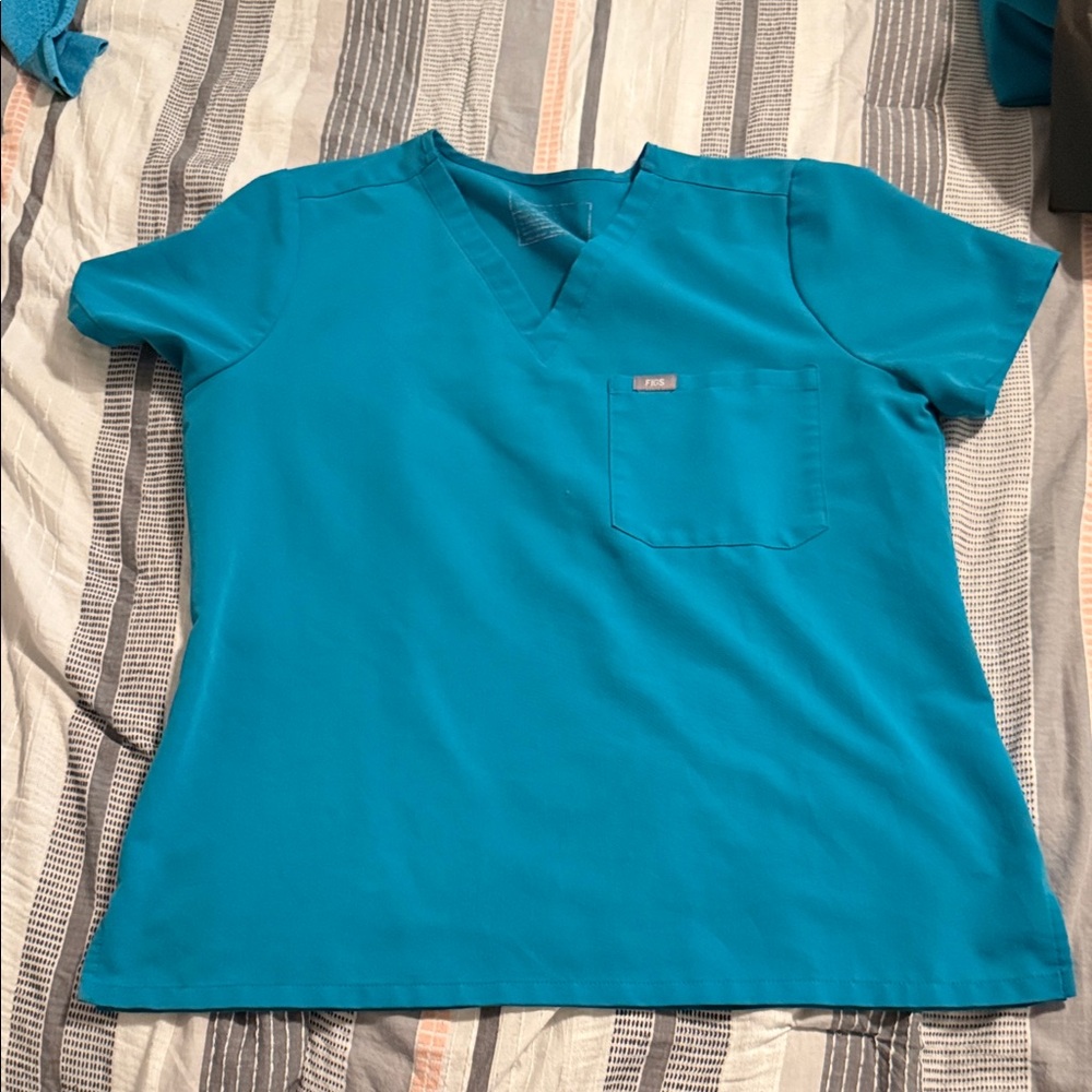 Teal V-Neck Catarina Scrub Top for Women